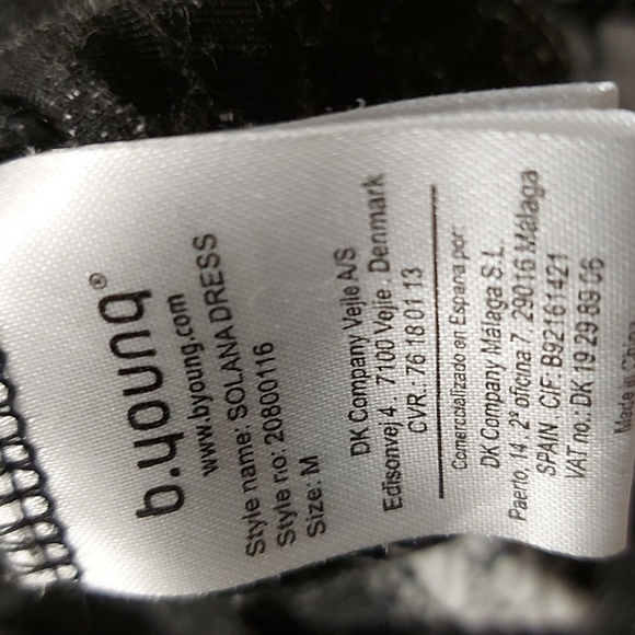 B Young Floral Dress/Black/White/ Sz M/ Stretchy/NWOT/ Classic - Picture 6 of 7